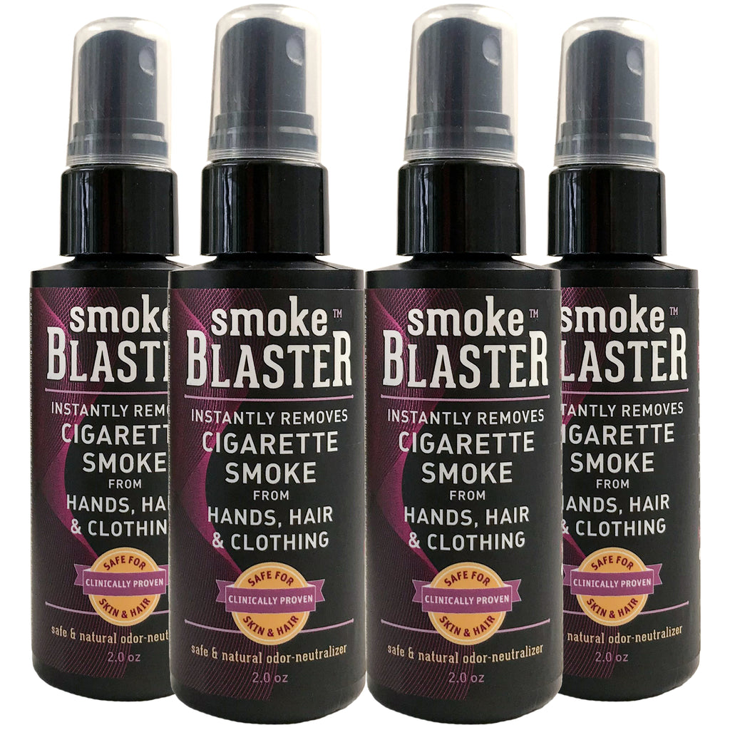 Smoke Blaster, Instantly Removes Cigarette Smoke from Hair, Hands & Clothing  4-Pack